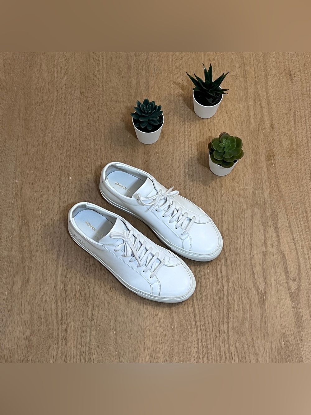 Woman by Common Projects Original Achilles Low White Leather Italian Sneakers